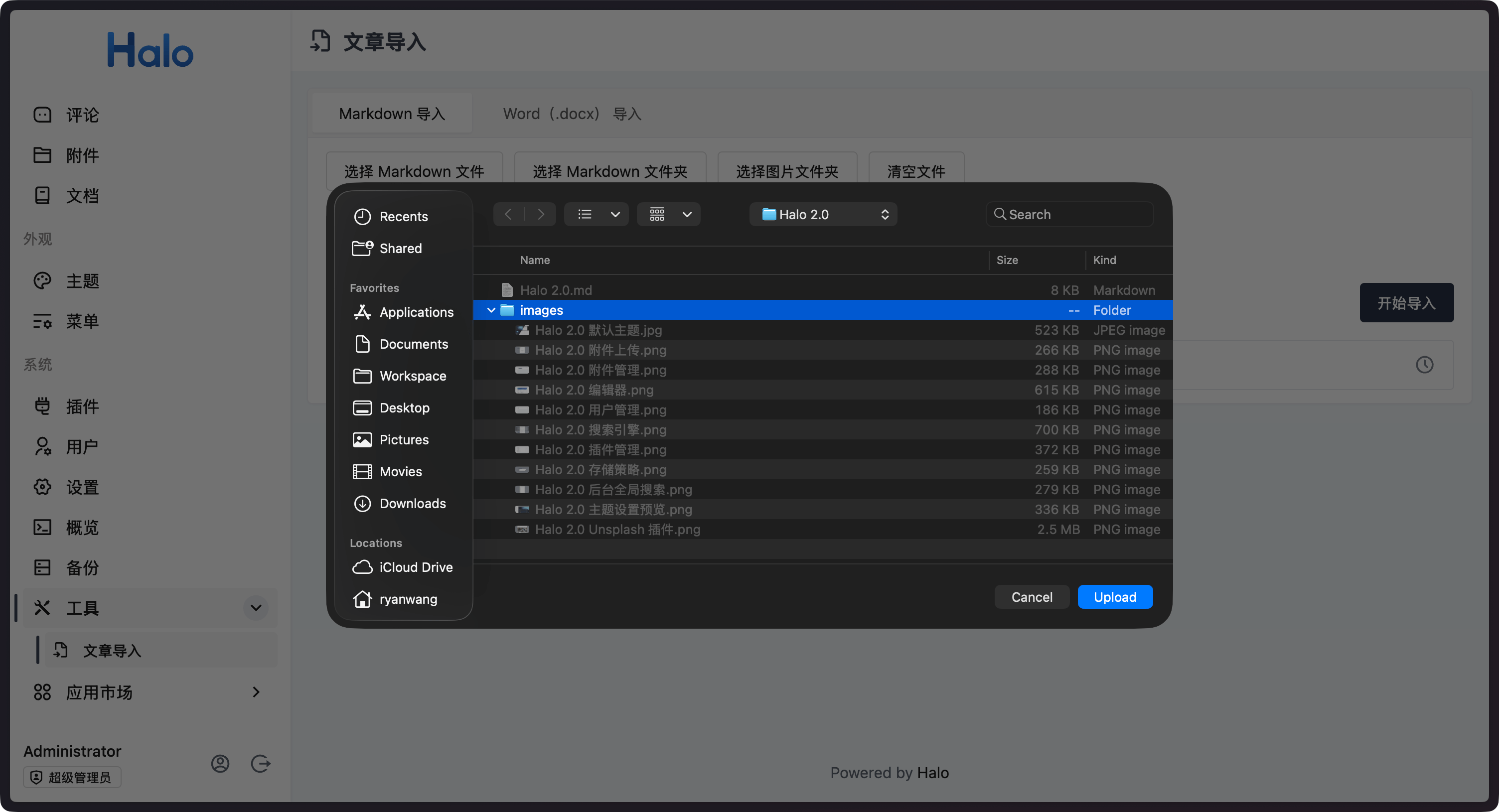 在 Halo 中导入 Markdown 和 Word 文档 - Ryan Wang's Blog